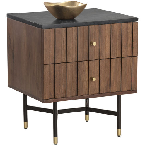 Wellington 21.5 X 18.75 inch Black Marble Night Stand
